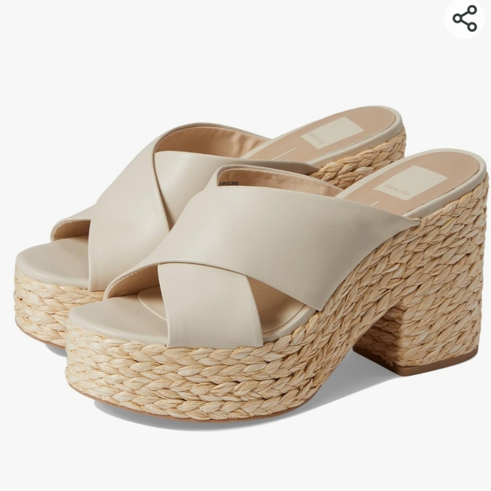 Dolce Vita Cream and Tan Platform Sandals